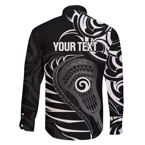 Personalised New Zealand Silver Fern Lacrosse Family Matching Off The Shoulder Long Sleeve Dress and Hawaiian Shirt Aotearoa Maori Pattern