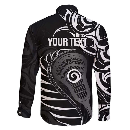 Personalised New Zealand Silver Fern Lacrosse Family Matching Off Shoulder Maxi Dress and Hawaiian Shirt Aotearoa Maori Pattern