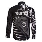 Personalised New Zealand Silver Fern Lacrosse Family Matching Off Shoulder Short Dress and Hawaiian Shirt Aotearoa Maori Pattern