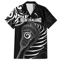 Personalised New Zealand Silver Fern Lacrosse Family Matching Tank Maxi Dress and Hawaiian Shirt Aotearoa Maori Pattern