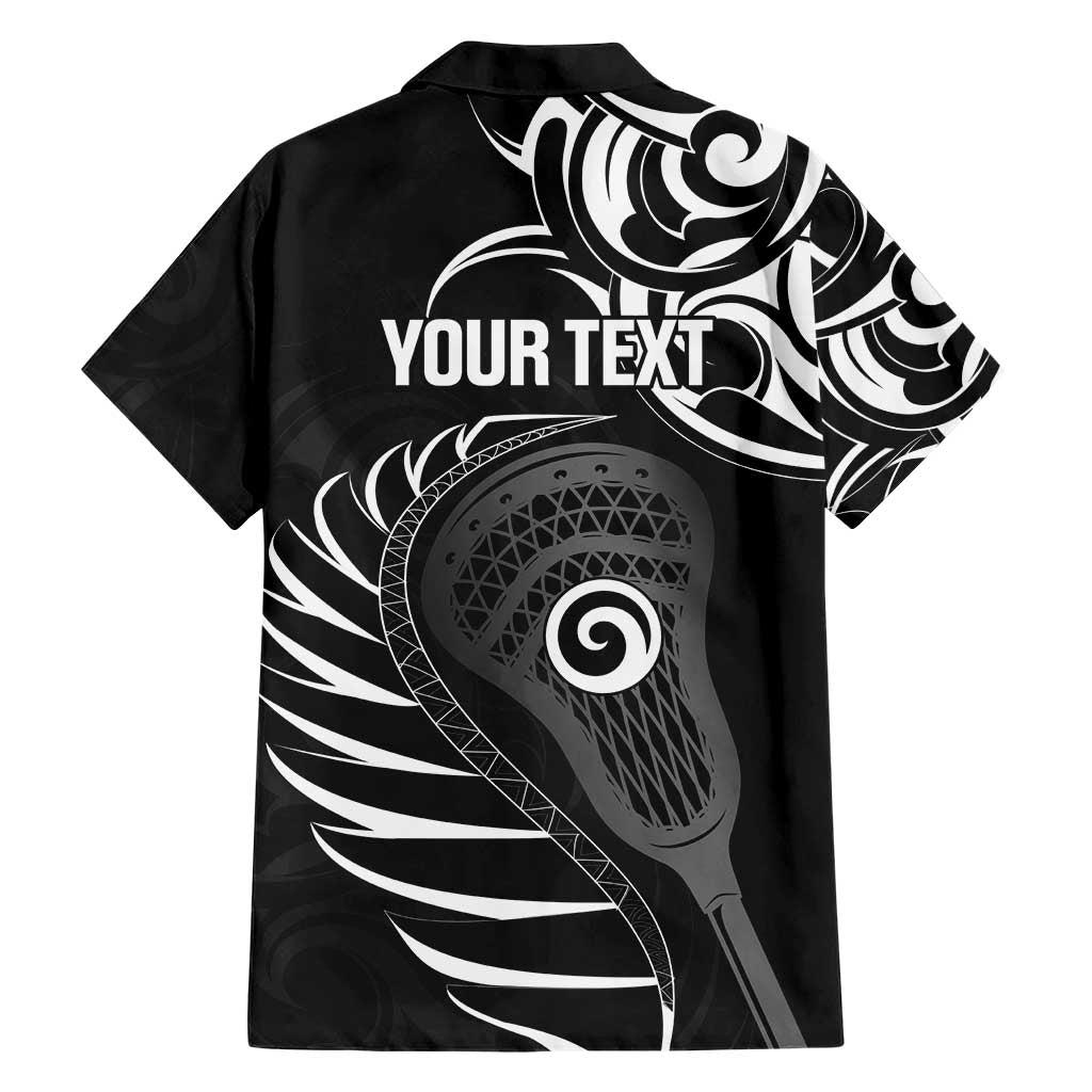Personalised New Zealand Silver Fern Lacrosse Hawaiian Shirt Aotearoa Maori Pattern