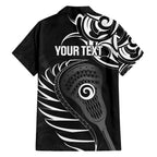 Personalised New Zealand Silver Fern Lacrosse Hawaiian Shirt Aotearoa Maori Pattern