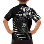 Personalised New Zealand Silver Fern Lacrosse Kid Hawaiian Shirt Aotearoa Maori Pattern