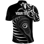 Personalised New Zealand Silver Fern Lacrosse Polo Shirt Aotearoa Maori Pattern