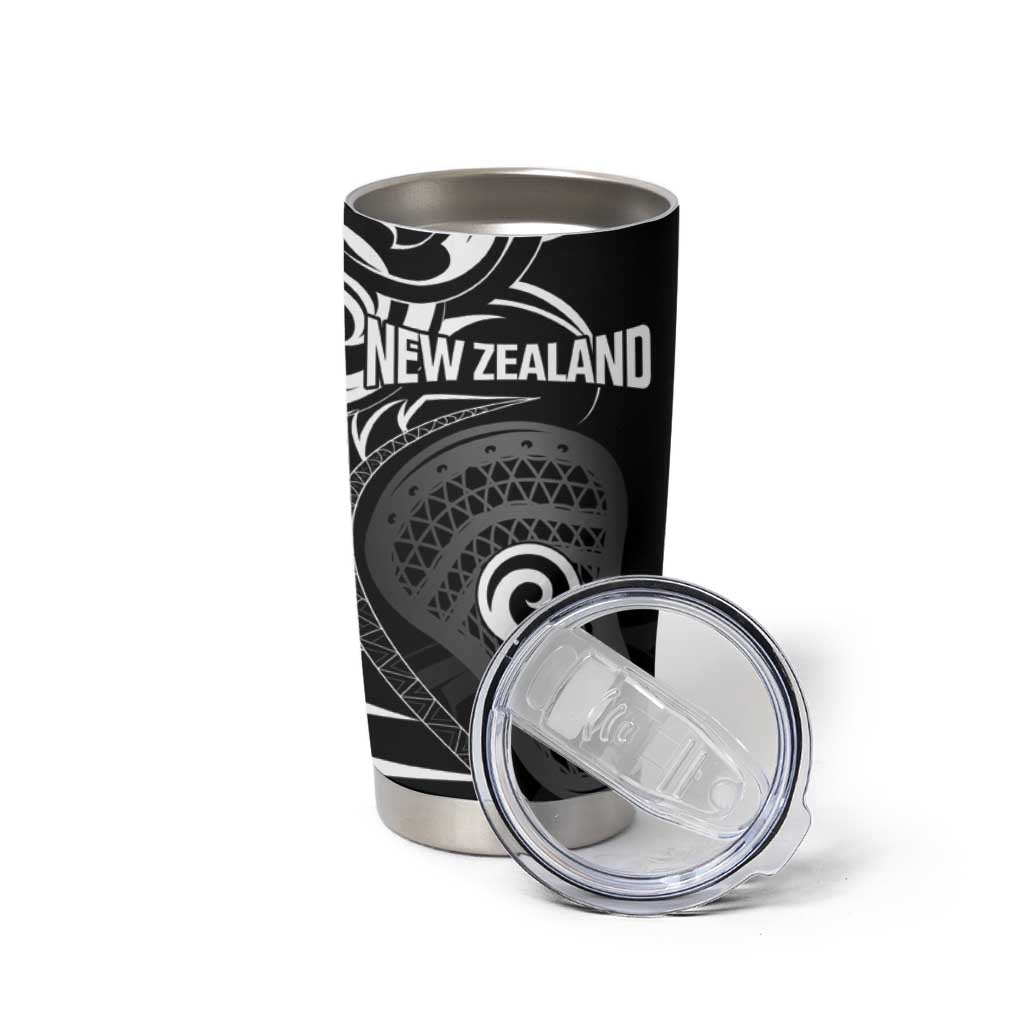 Personalised New Zealand Silver Fern Lacrosse Tumbler Cup Aotearoa Maori Pattern