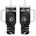 Personalised New Zealand Silver Fern Lacrosse Tumbler With Handle Aotearoa Maori Pattern
