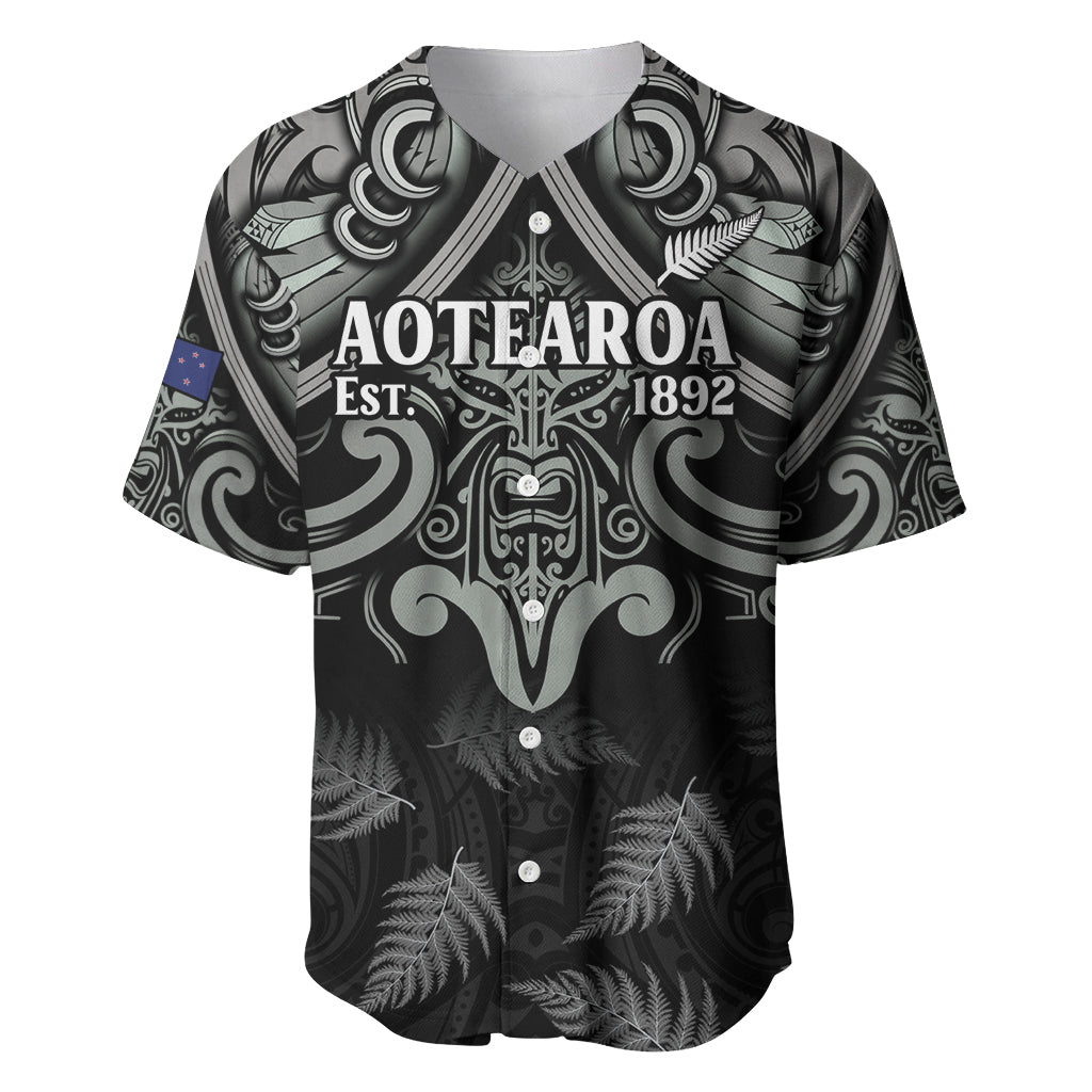Custom New Zealand Silver Fern Rugby Baseball Jersey All Black Since 1892 Aotearoa Moko Maori