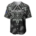 Custom New Zealand Silver Fern Rugby Baseball Jersey All Black Since 1892 Aotearoa Moko Maori