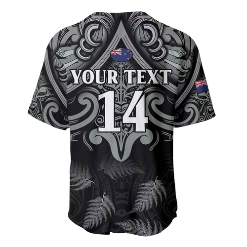 Custom New Zealand Silver Fern Rugby Baseball Jersey All Black Since 1892 Aotearoa Moko Maori