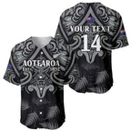 Custom New Zealand Silver Fern Rugby Baseball Jersey All Black Since 1892 Aotearoa Moko Maori