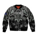 Custom New Zealand Silver Fern Rugby Bomber Jacket All Black Since 1892 Aotearoa Moko Maori