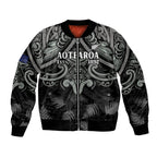 Custom New Zealand Silver Fern Rugby Bomber Jacket All Black Since 1892 Aotearoa Moko Maori