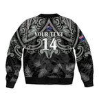 Custom New Zealand Silver Fern Rugby Bomber Jacket All Black Since 1892 Aotearoa Moko Maori