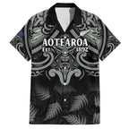 Custom New Zealand Silver Fern Rugby Hawaiian Shirt All Black Since 1892 Aotearoa Moko Maori