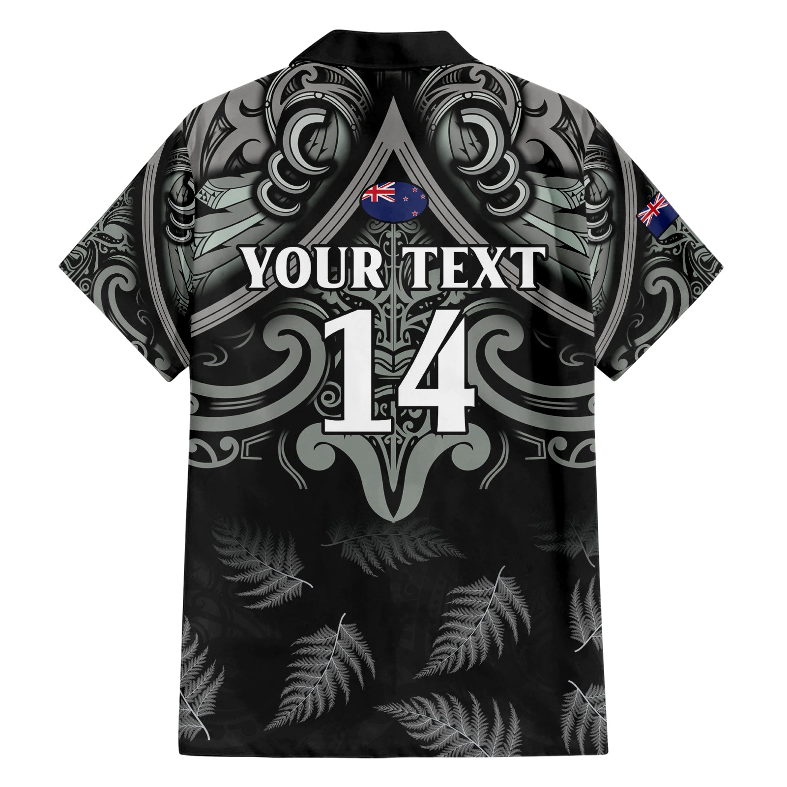 Custom New Zealand Silver Fern Rugby Hawaiian Shirt All Black Since 1892 Aotearoa Moko Maori