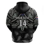 Custom New Zealand Silver Fern Rugby Hoodie All Black Since 1892 Aotearoa Moko Maori