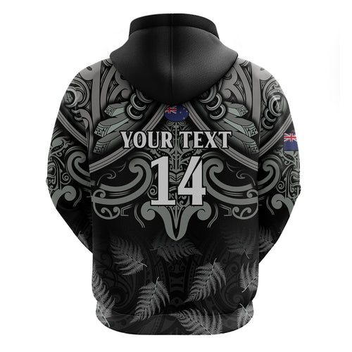 Custom New Zealand Silver Fern Rugby Hoodie All Black Since 1892 Aotearoa Moko Maori