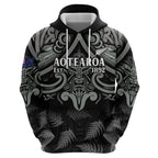 Custom New Zealand Silver Fern Rugby Hoodie All Black Since 1892 Aotearoa Moko Maori