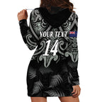 Custom New Zealand Silver Fern Rugby Hoodie Dress All Black Since 1892 Aotearoa Moko Maori