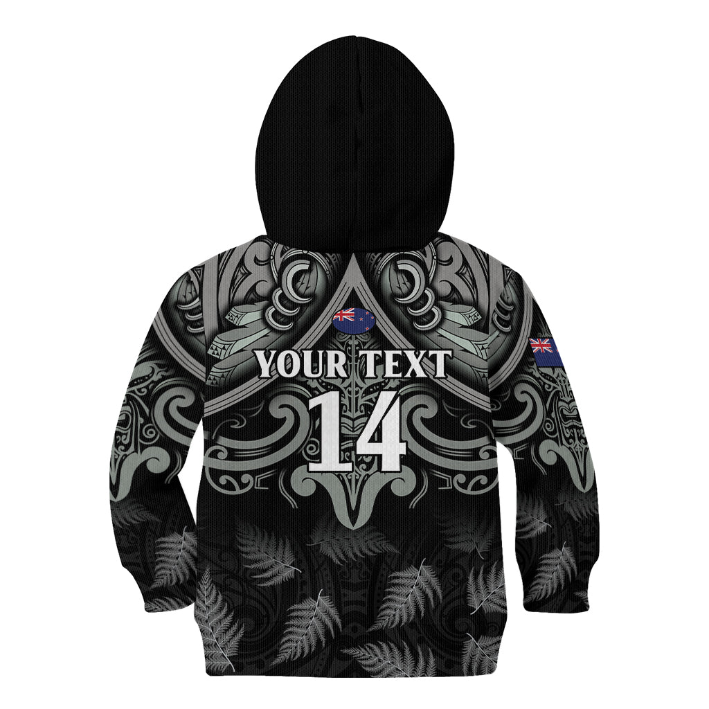 Custom New Zealand Silver Fern Rugby Kid Hoodie All Black Since 1892 Aotearoa Moko Maori