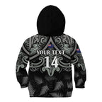Custom New Zealand Silver Fern Rugby Kid Hoodie All Black Since 1892 Aotearoa Moko Maori
