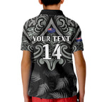 Custom New Zealand Silver Fern Rugby Kid Polo Shirt All Black Since 1892 Aotearoa Moko Maori