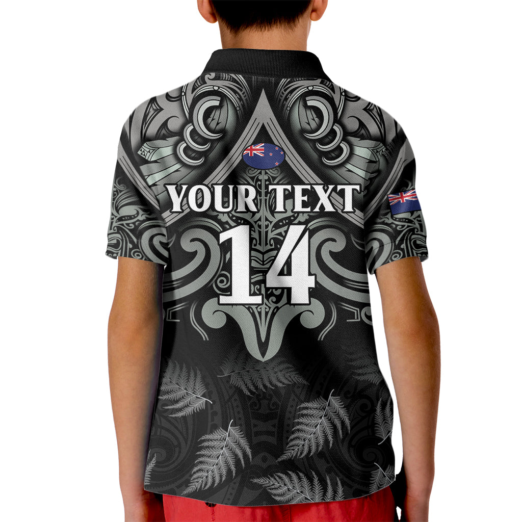 Custom New Zealand Silver Fern Rugby Kid Polo Shirt All Black Since 1892 Aotearoa Moko Maori