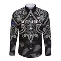 Custom New Zealand Silver Fern Rugby Long Sleeve Button Shirt All Black Since 1892 Aotearoa Moko Maori