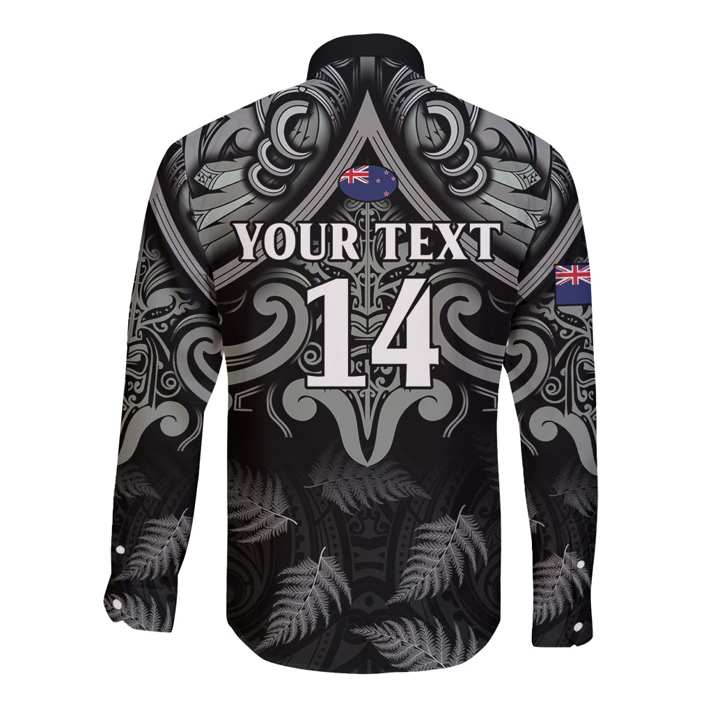 Custom New Zealand Silver Fern Rugby Long Sleeve Button Shirt All Black Since 1892 Aotearoa Moko Maori