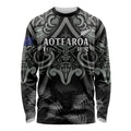 Custom New Zealand Silver Fern Rugby Long Sleeve Shirt All Black Since 1892 Aotearoa Moko Maori