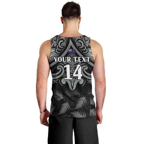 Custom New Zealand Silver Fern Rugby Men Tank Top All Black Since 1892 Aotearoa Moko Maori