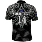 Custom New Zealand Silver Fern Rugby Polo Shirt All Black Since 1892 Aotearoa Moko Maori