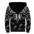 Custom New Zealand Silver Fern Rugby Sherpa Hoodie All Black Since 1892 Aotearoa Moko Maori