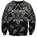 Custom New Zealand Silver Fern Rugby Sweatshirt All Black Since 1892 Aotearoa Moko Maori