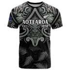 Custom New Zealand Silver Fern Rugby T Shirt All Black Since 1892 Aotearoa Moko Maori