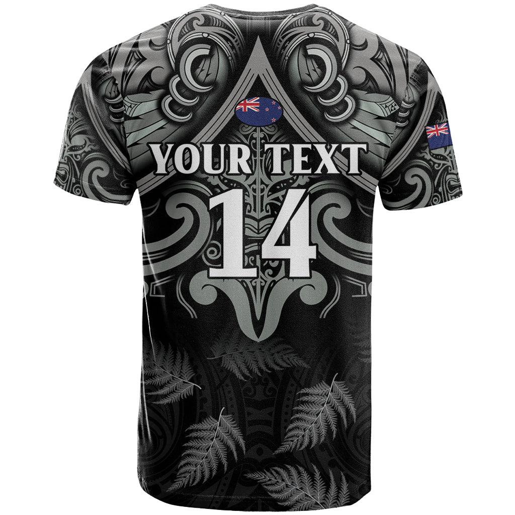 Custom New Zealand Silver Fern Rugby T Shirt All Black Since 1892 Aotearoa Moko Maori
