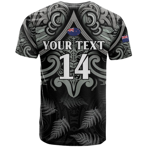 Custom New Zealand Silver Fern Rugby T Shirt All Black Since 1892 Aotearoa Moko Maori
