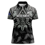 Custom New Zealand Silver Fern Rugby Women Polo Shirt All Black Since 1892 Aotearoa Moko Maori