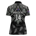 Custom New Zealand Silver Fern Rugby Women Polo Shirt All Black Since 1892 Aotearoa Moko Maori