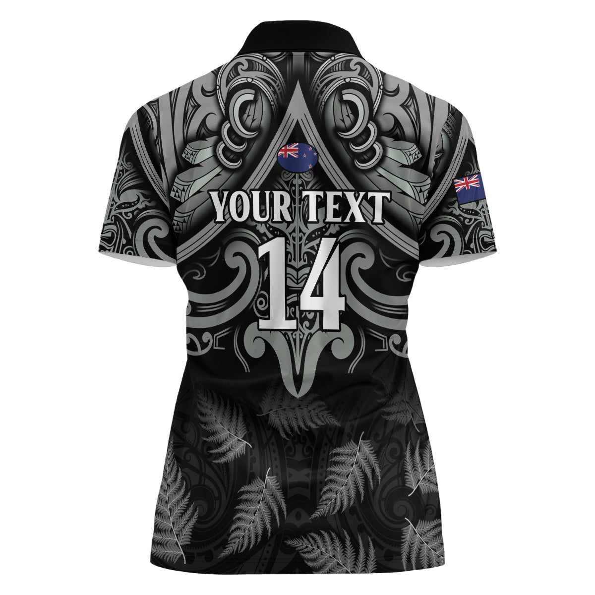Custom New Zealand Silver Fern Rugby Women Polo Shirt All Black Since 1892 Aotearoa Moko Maori
