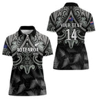Custom New Zealand Silver Fern Rugby Women Polo Shirt All Black Since 1892 Aotearoa Moko Maori