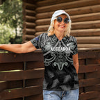 Custom New Zealand Silver Fern Rugby Women Polo Shirt All Black Since 1892 Aotearoa Moko Maori