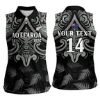 Custom New Zealand Silver Fern Rugby Women Sleeveless Polo Shirt All Black Since 1892 Aotearoa Moko Maori