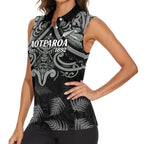 Custom New Zealand Silver Fern Rugby Women Sleeveless Polo Shirt All Black Since 1892 Aotearoa Moko Maori
