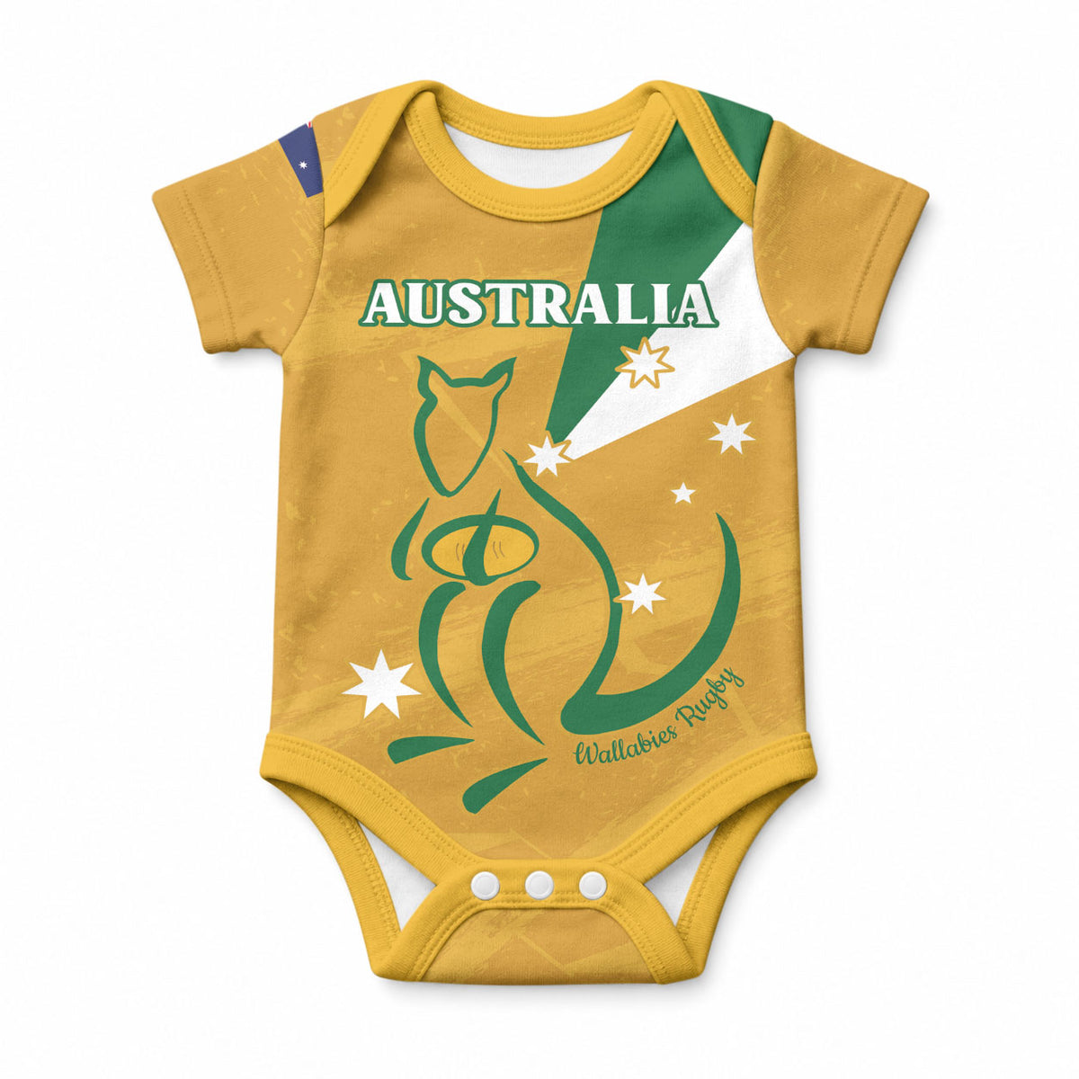 Custom Australia Rugby Baby Onesie Wallabies Grunge Style