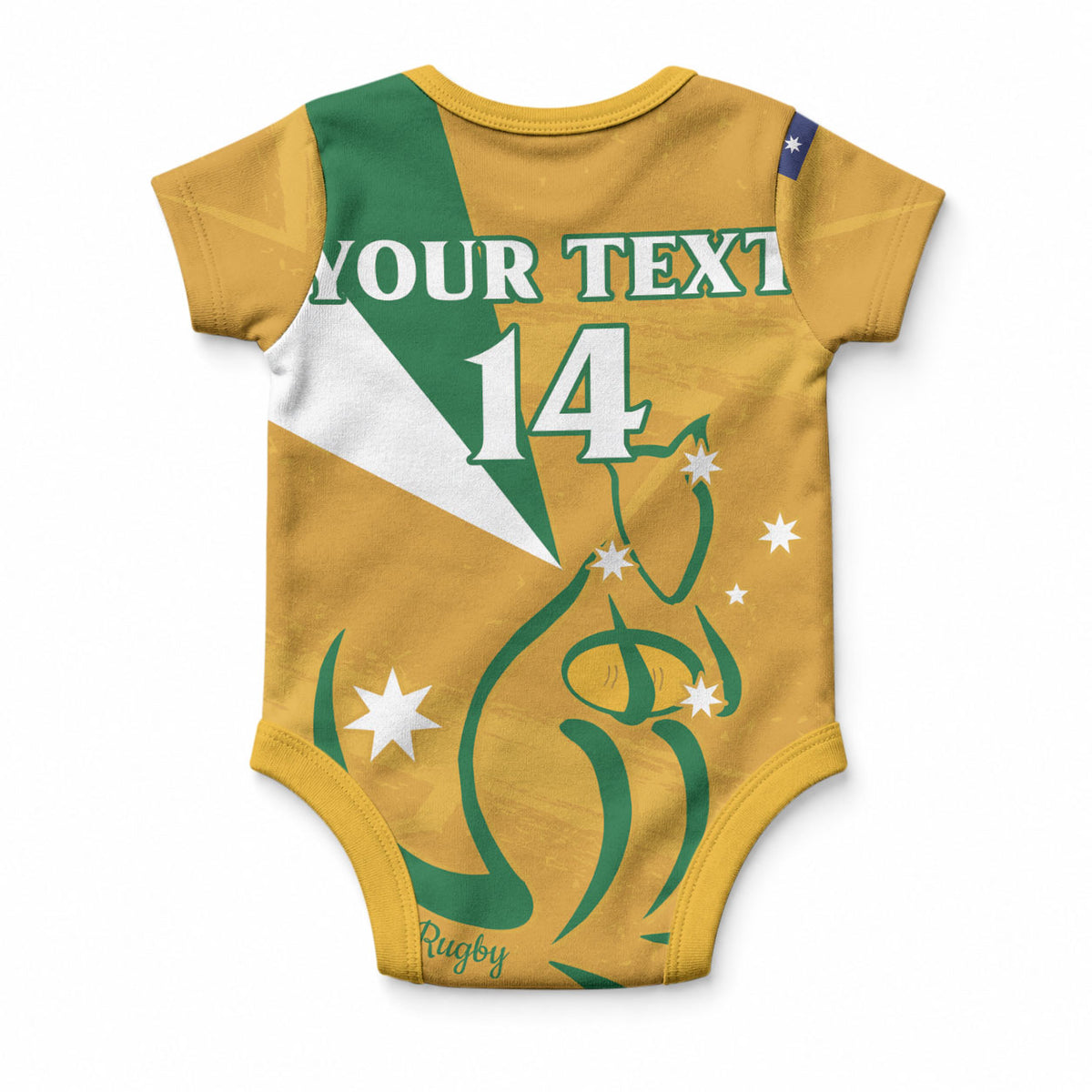 Custom Australia Rugby Baby Onesie Wallabies Grunge Style