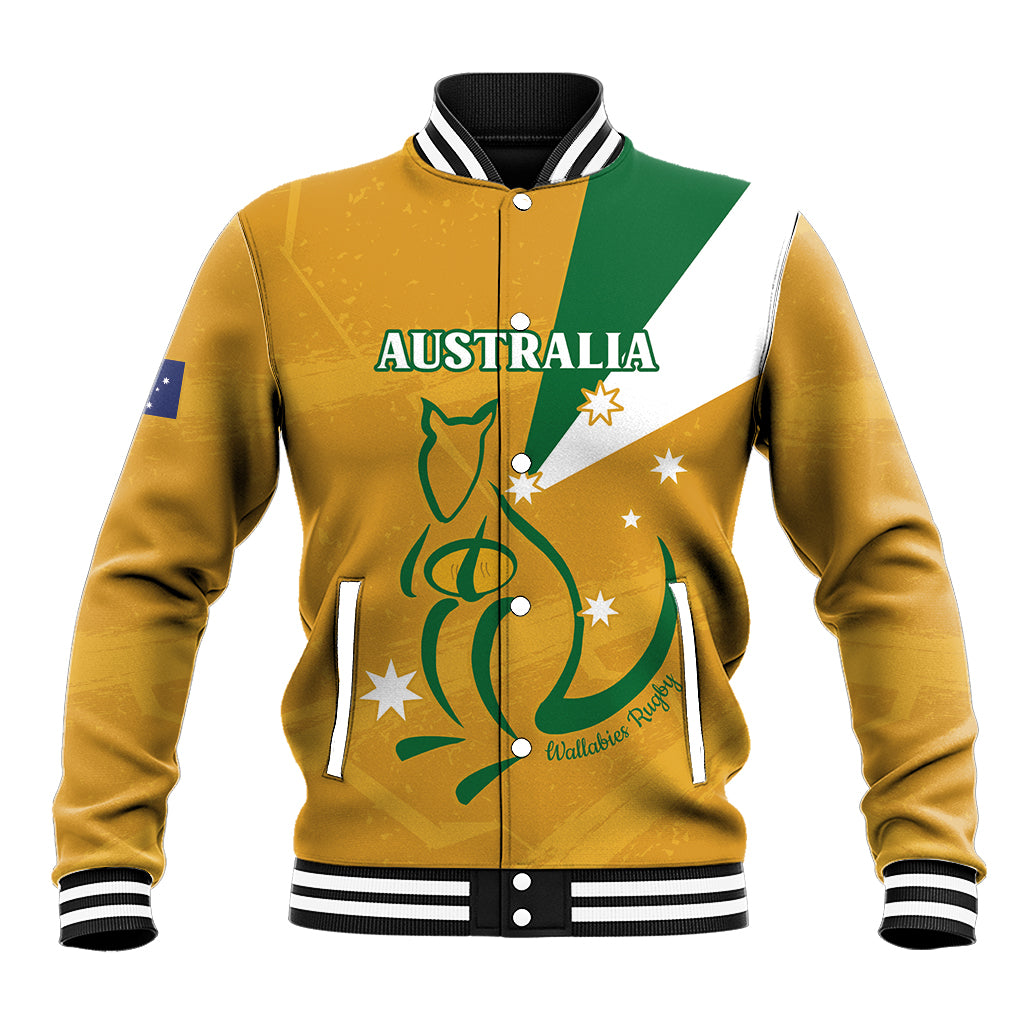 Custom Australia Rugby Baseball Jacket 2024 Wallabies Grunge Style