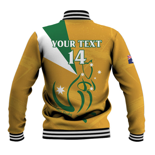 Custom Australia Rugby Baseball Jacket 2024 Wallabies Grunge Style