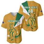 Custom Australia Rugby Baseball Jersey 2024 Wallabies Grunge Style