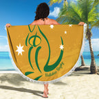 Custom Australia Rugby Beach Blanket 2024 Wallabies Grunge Style